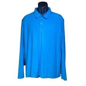 Bloq.UV Men's Sun Block UV Long Sleeve Performance Blue Fishing Shirt Size XL